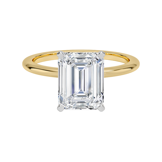 1 TO 5 CT Lab Grown Emerald Cut Diamond Solitaire Ring in 10K/14K/18K Gold | Elegant Four-Prong Setting | IGI Certified Lab Diamond