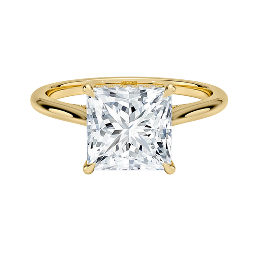 1 TO 5 CT Lab Grown Princess Cut Diamond Ring in 10K/14K/18K Gold with Hidden Halo | Luxury Solitaire – Pooja Diamond | IGI Certified Lab Diamond