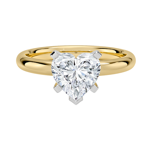 1 TO 5 CT Lab Grown Heart Shape Diamond Solitaire Ring in 10K/14K/18K Gold | Classic Love Engagement Ring – Pooja Diamond | IGI Certified Lab Diamond