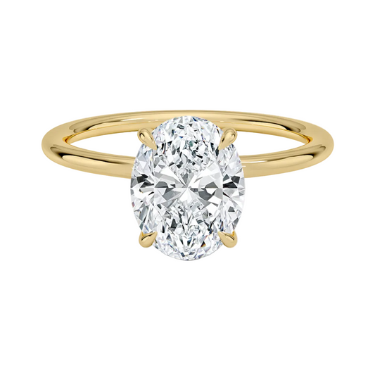 1  TO 5 CT Modern Oval Cut Lab Grown Diamond Entwined Solitaire Ring in 10K/14K/18K Gold | Pooja Diamond | IGI Certified Lab Diamond