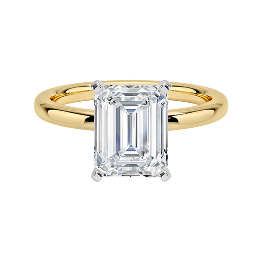1 TO 5 CT Lab Grown Emerald Cut Diamond Solitaire Ring in 10K/14K/18K Gold | Classic Step-Cut Elegance – Pooja Diamond |IGI Certified Lab Diamond