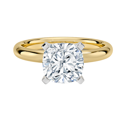 1 TO 5 CT Lab Grown Cushion Shape Diamond Solitaire Ring in 10K/14K/18K Gold | Classic Love Engagement Ring – Pooja Diamond | IGI Certified Lab Diamond
