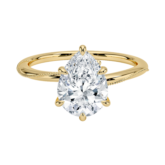 1 TO 5 CT Lab Grown Pear Cut Diamond Ring in 10K/14K/18K Gold | Pooja Diamonds |IGI Certified Lab Diamond