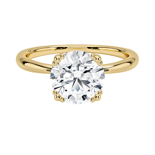 1 TO 5 CT Lab Grown Round Cut Solitaire Diamond Freesia Triple-Prong Solitaire Ring in 10K/14K/18K Gold | Pooja Diamond | IGI Certified Lab Diamond