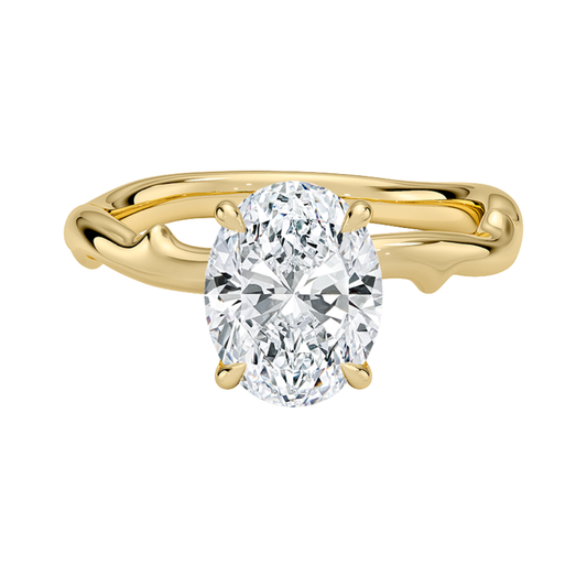 1 TO 5 CT Luxury Lab Grown Oval Cut Rose Thorn Hidden Accent Diamond Ring with Pave Basket in 10K/14K/18K Gold | Pooja Diamond | IGI Certified Lab Diamond