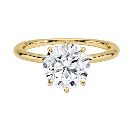 1 TO 5 CT Lab Grown Round Cut Diamond Freesia Six-Prong Solitaire Ring in 10K/14K/18K Gold | Pooja Diamond | IGI Certified Lab Diamond