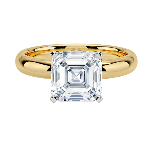 1 TO 5 CT Lab Grown Asscher Shape Diamond Solitaire Ring in 10K/14K/18K Gold | Classic Love Engagement Ring – Pooja Diamond | IGI Certified Lab Diamond