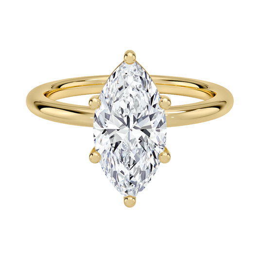 1 To 5 Ct Sydney Perfect Fit 2mm Marquise Cut Lab Grown Diamond Solitaire Ring in 10K/14K/18K Gold | Pooja Diamond | IGI Certified Lab Diamond