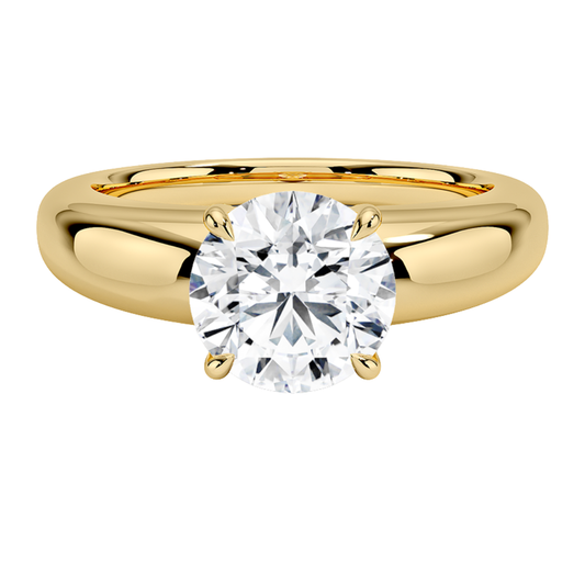 1 TO 5 CT Lab Grown Round Cut Diamond Solitaire Ring in Yellow Gold | Pooja Diamonds|IGI Certified Lab Diamond