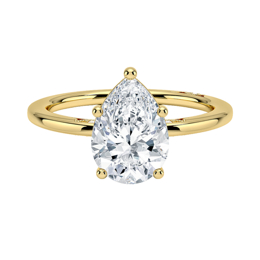 1 To 5 Ct Simply Tacori Delicate Drape Lab Grown Pear Cut Diamond Ring in 10K/14K/18K Gold | Pooja Diamond | IGI Certified Lab Diamond