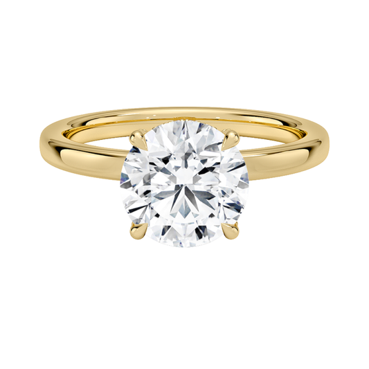 1 TO 5 CT Lab Grown Round Cut Lumiere 2mm Diamond Ring with Hidden Halo in 10K/14K/18K Gold | Pooja Diamond | IGI Certified Lab Diamond