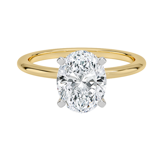 1 TO 5 CT Lab Grown Oval Cut Diamond Solitaire Ring in 10K/14K/18K Gold | Elegant Four-Prong Setting | IGI Certified Lab Diamond