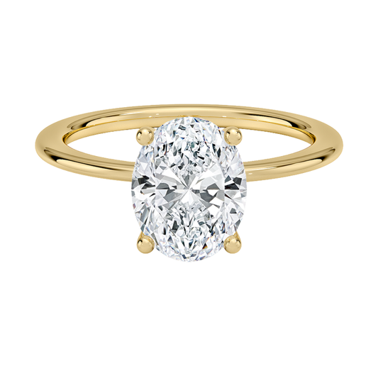 1 TO 5 CT Lab Grown Oval Cut Diamond Solitaire Ring in 10K/14K/18K Gold | Pooja Diamonds| IGI Certified Lab Diamond