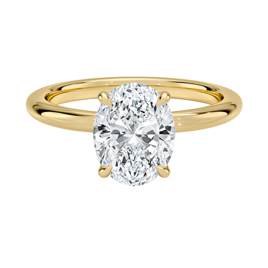 1 To 5 CT Lab Grown Oval Cut Diamond Manon Solitaire Ring in 10K/14K/18K Gold | Pooja Diamond | IGI Certified Lab Diamond