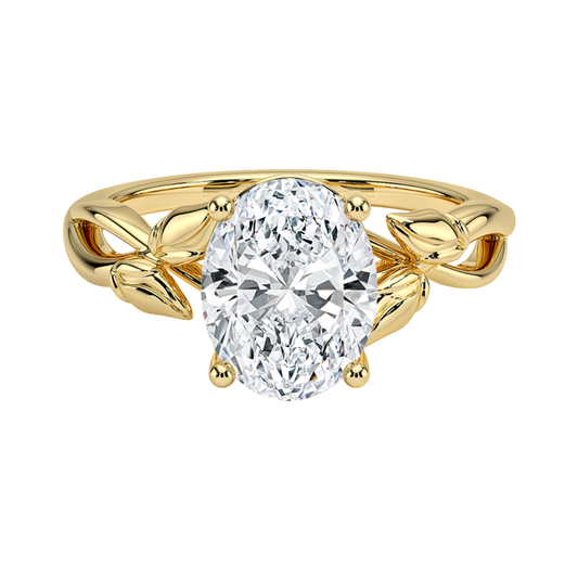 1 TO 5 CT Lab Grown Oval Cut Diamond Ring in 10K/14K/18K Gold | Twisted Split Shank Solitaire | IGI Certified Lab Diamond