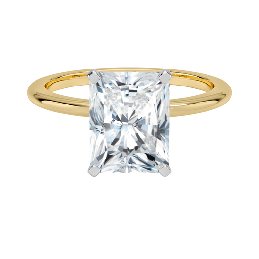 1 TO 5 CT Lab Grown Radiant Cut Diamond Solitaire Ring in 10K/14K/18K Gold | Elegant Four-Prong Setting | IGI Certified Lab Diamond