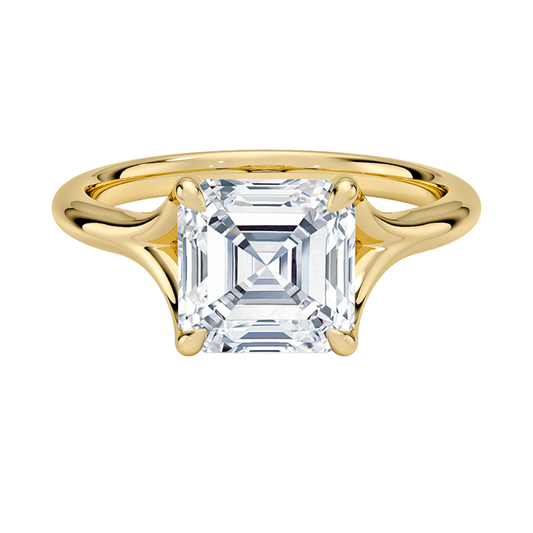 1 TO 5 CT Classic Lab Grown Asscher Cut Diamond Reverie Solitaire Ring in 10K/14K/18K Gold | Pooja Diamond | IGI Certified Lab Diamond