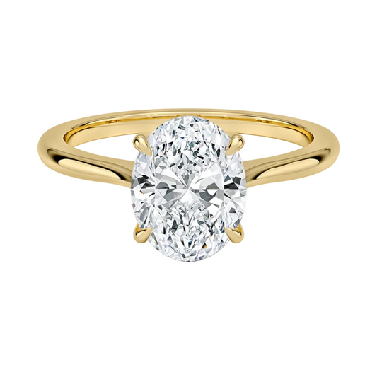 1 TO 5 CT Classic Oval Cut Lab Grown Diamond Elle Solitaire Ring in 10K/14K/18K Gold | Pooja Diamond | IGI Certified Lab Diamond