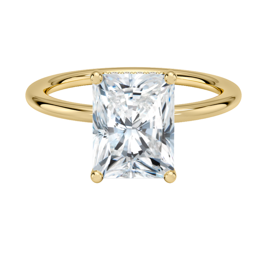 1 TO 5 CT Lab Grown Radiant Cut Gwen Perfect Fit Diamond Ring with Hidden Halo in 10K/14K/18K Gold | Pooja Diamond | IGI  Certified Lab Diamond