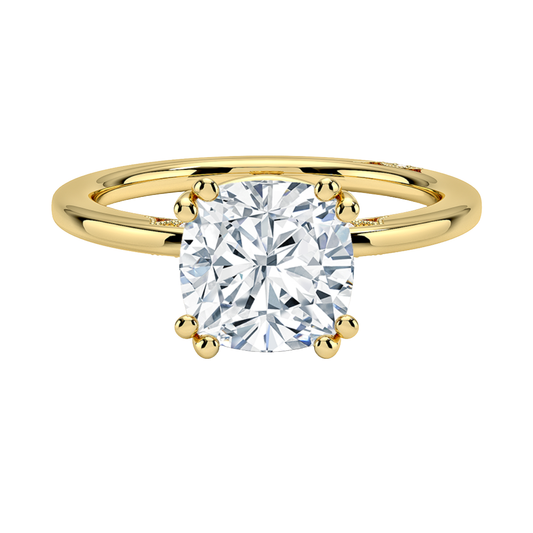 1 To 5 Ct Simply Tacori Delicate Drape Lab Grown Cushion Cut Diamond Ring in 10K/14K/18K Gold | Pooja Diamond | IGI Certified Lab Diamond