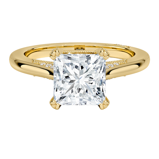 1 To 5 Ct Simply Tacori Lab Grown Princess Cut Diamond Ring in 10K/14K/18K Gold with Diamond Drape Gallery | Pooja Diamond  | IGI Certified Lab Diamond