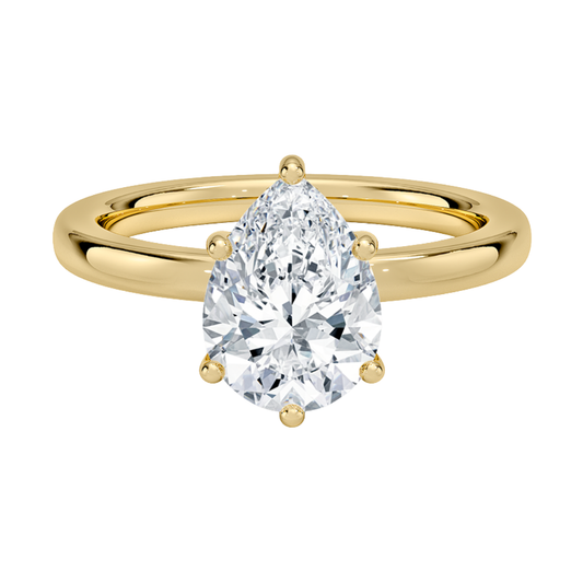 1 To 5 Ct Sydney Perfect Fit Hidden Halo 2mm Pear Cut Lab Grown Diamond Solitaire Ring | Pooja Diamond | IGI Certified Lab Diamond