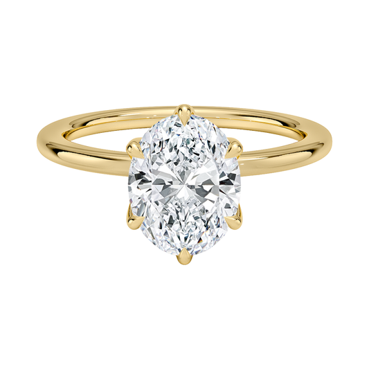 1 TO 5 CT Lab Grown Oval Cut Diamond Esme Perfect Fit Solitaire Ring in 10K/14K/18K Gold| Pooja Diamond | IGI Certified Lab Diamond