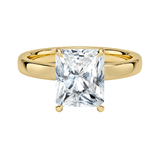 1 TO 5 CT Lab Grown Radiant Cut Diamond Fairmined Perfect Fit Solitaire 2.5mm Ring in 10K/14K/18K Gold | Classic Four-Prong Setting | IGI Certified Lab Diamond