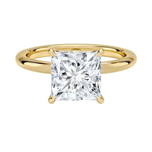 1 To 5 CT Lab Grown Princess Cut Diamond Manon Solitaire Ring in 10K/14K/18K Gold | Pooja Diamond | IGI Certified Lab Diamond