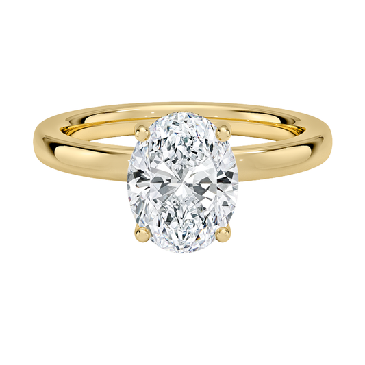 1 To 5 Ct Sydney Perfect Fit Hidden Halo 2mm Oval Cut Lab Grown Diamond Solitaire Ring | Pooja Diamond | IGI Certified Lab Diamond