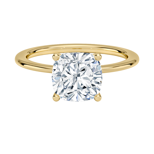 1 TO 5 CT Lab Grown Cushion Cut Diamond Solitaire Ring in 10K/14K/18K Gold | Pooja Diamonds| IGI Certified Lab Diamond
