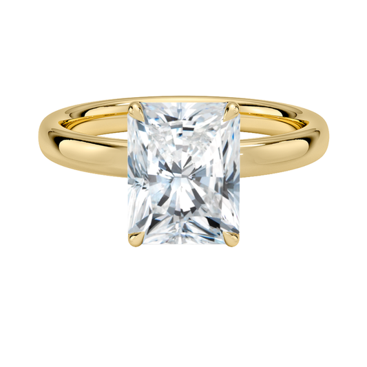 1 TO 5 CT Premium Radiant Cut Lab Grown Diamond Elodie 2.5mm Solitaire Ring in 10K/14K/18K Gold | Pooja Diamond | IGI Certified Lab Diamond