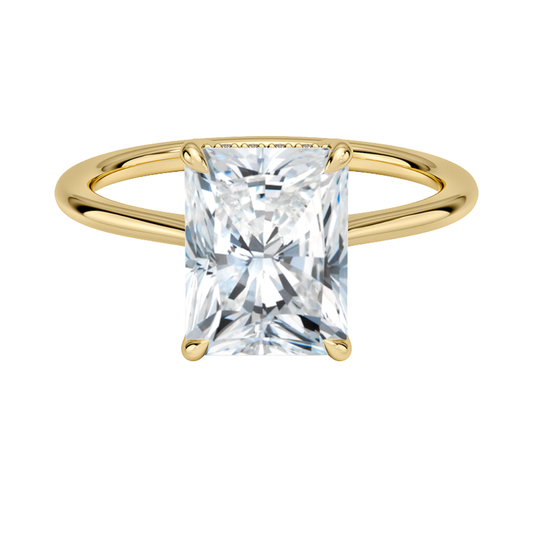 1 TO 5 CT Luxury Radiant Cut Lab Grown Diamond Ring with Elle Hidden Halo in 10K/14K/18K Gold | Pooja Diamond | IGI Certified Lab Diamond