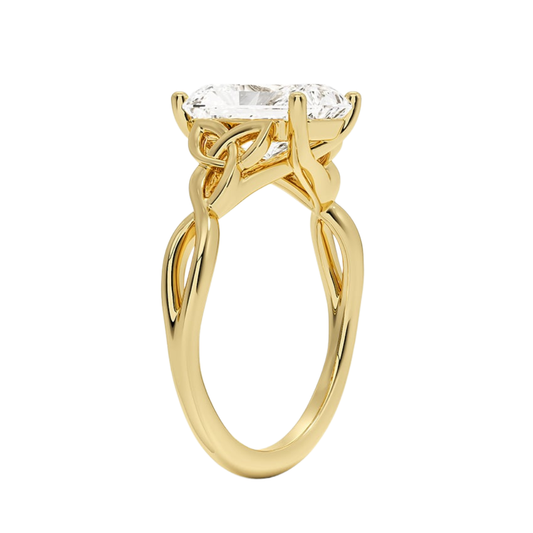 1 TO 5 CT Lab Grown Radiant Cut Diamond Solitaire Ring in 10K/14K/18K Gold | Elegant Twist Design – Pooja Diamond | IGI Certified Lab Diamond