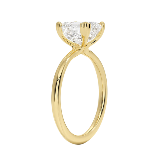 1 TO 5 CT Lab Grown Asscher Cut Solitaire Diamond Freesia Triple-Prong Solitaire Ring in 10K/14K/18K Gold | Pooja Diamond | IGI Certified Lab Diamond