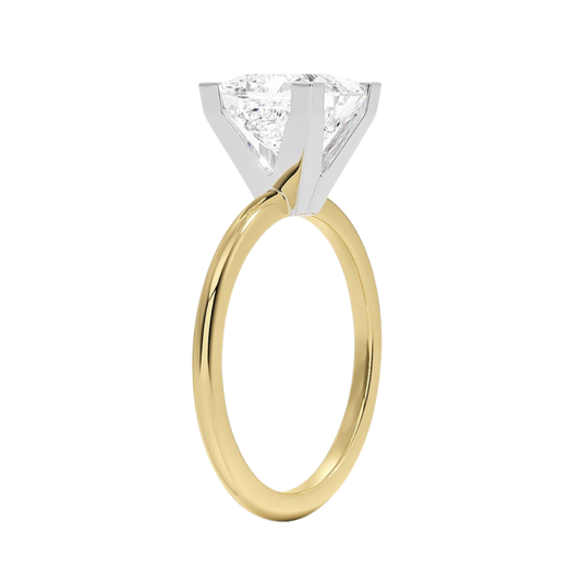 1 TO 5 CT Lab Grown Princess Cut Diamond Solitaire Ring in 10K/14K/18K Gold | Elegant Four-Prong Setting | IGI Certified Lab Diamond