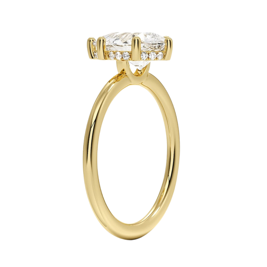 1 TO 5 CT Lab Grown Pear Cut Gwen Perfect Fit Diamond Ring with Hidden Halo in 10K/14K/18K Gold | Pooja Diamond | IGI  Certified Lab Diamond