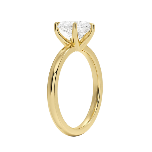 1 TO 5 CT Lab Grown Heart Shape Diamond Solitaire Ring in 10K/14K/18K Gold | Romantic Six-Prong Design |IGI Certified Lab Diamond