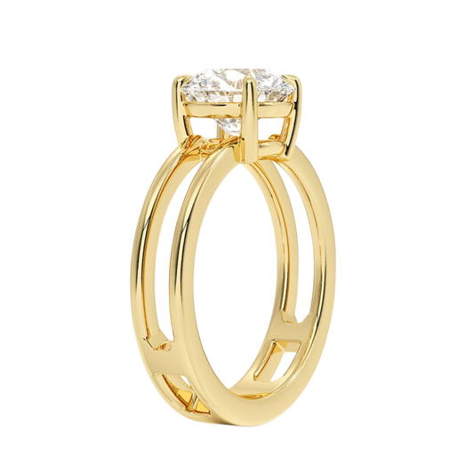 1 TO 5 CT Lab Grown Round Cut Diamond Split Shank Ring in 10K/14K/18K Gold | Pooja Diamonds |IGI Certified Lab Diamond