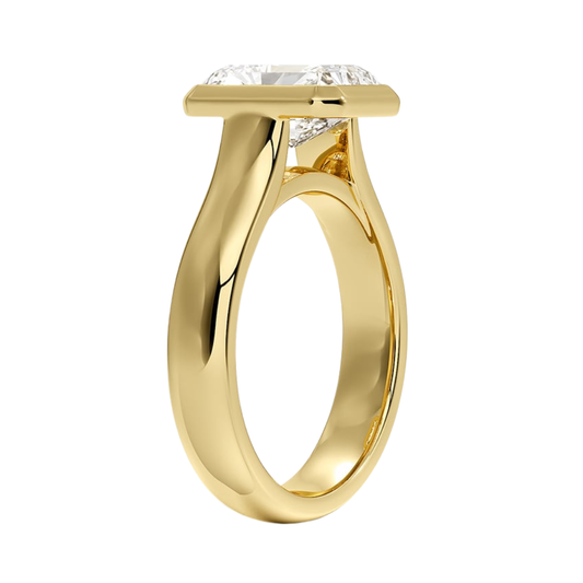 1 TO 5 CT Modern lab grown Radiant cut diamond solitaire ring in 10K/14K/18K gold with T-bar setting | Pooja Diamond | IGI Certified Lab Diamond