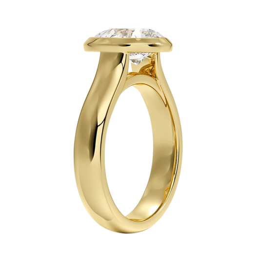 1 TO 5 CT Modern lab grown Pear cut diamond solitaire ring in 10K/14K/18K gold with T-bar setting | Pooja Diamond | IGI Certified Lab Diamond