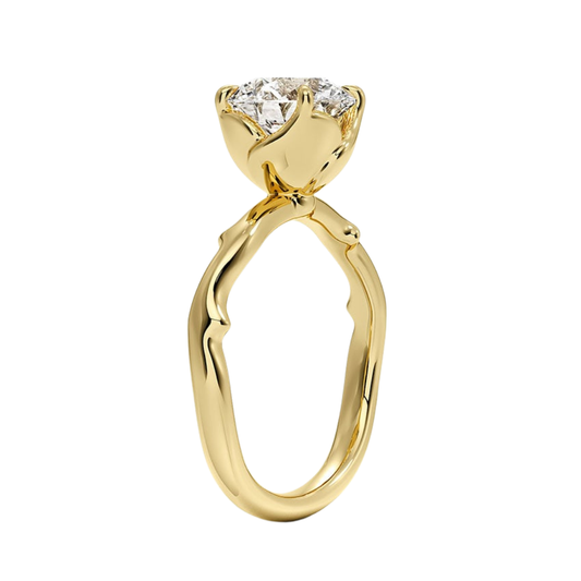 1 To 5 Ct Lab Grown Round Cut Diamond Rose Thorn Solitaire Ring in 10K/14K/18K Gold | Pooja Diamond | IGI Certified Lab Diamond