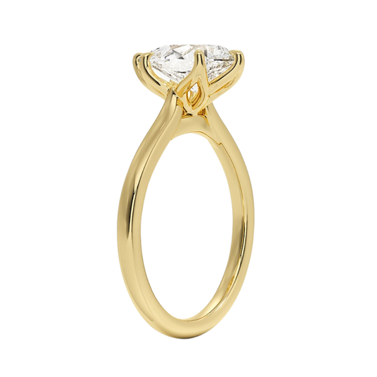 1 TO 5 CT Designer Pear Cut Lab Grown Diamond Elodie Cathedral Solitaire Ring in 10K/14K/18K Gold | Pooja Diamond | IGI Certified Lab Diamond
