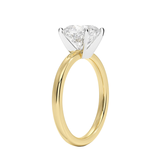 1 TO 5 CT Lab Grown Cushion  Cut Diamond Solitaire Ring in 10K/14K/18K Gold | Classic Step-Cut Elegance – Pooja Diamond |IGI Certified Lab Diamond