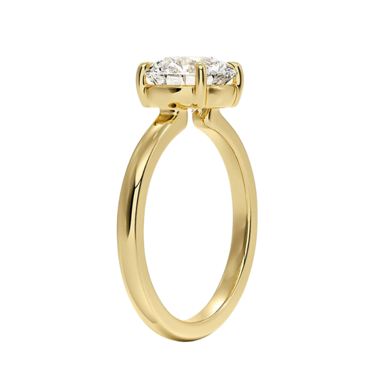 1 TO 5 CT Lab Grown Round Cut Diamond Alice Solitaire Ring in 10K/14K/18K Gold | Modern Bezel Setting | Pooja Diamonds| IGI Certified Lab Diamond