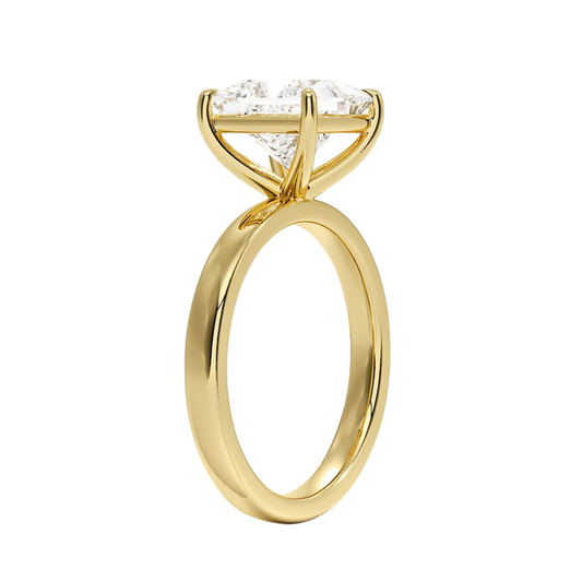 1 TO 5 CT Lab Grown Princess Cut Diamond Fairmined Perfect Fit Solitaire 2.5mm Ring in 10K/14K/18K Gold | Classic Four-Prong Setting | IGI Certified Lab Diamond