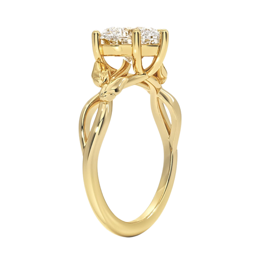 1 TO 5 CT Lab Grown Heart Cut Diamond Ring in 10K/14K/18K Gold | Twisted Split Shank Solitaire | IGI Certified Lab Diamond