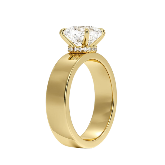1 TO 5 CT Cushion Cut Lab Grown Alden Diamond Solitaire Ring in 10K/14K/18K Gold |Pooja Daimond |IGI Certified Lab Diamond