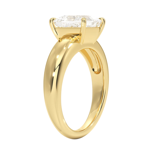 1 TO 5 CT Lab Grown Princess Cut Diamond Solitaire Ring in Yellow Gold | Pooja Diamonds|IGI Certified Lab Diamond