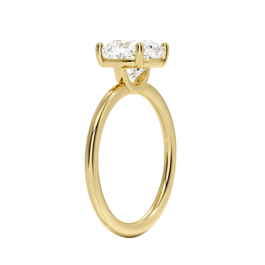 1 TO 5 CT Lab Grown Cushion Cut Solitaire Diamond Ring in 10K/14K/18K Gold – Classic Basket Setting | Pooja Diamond | IGI Certified Lab Diamond